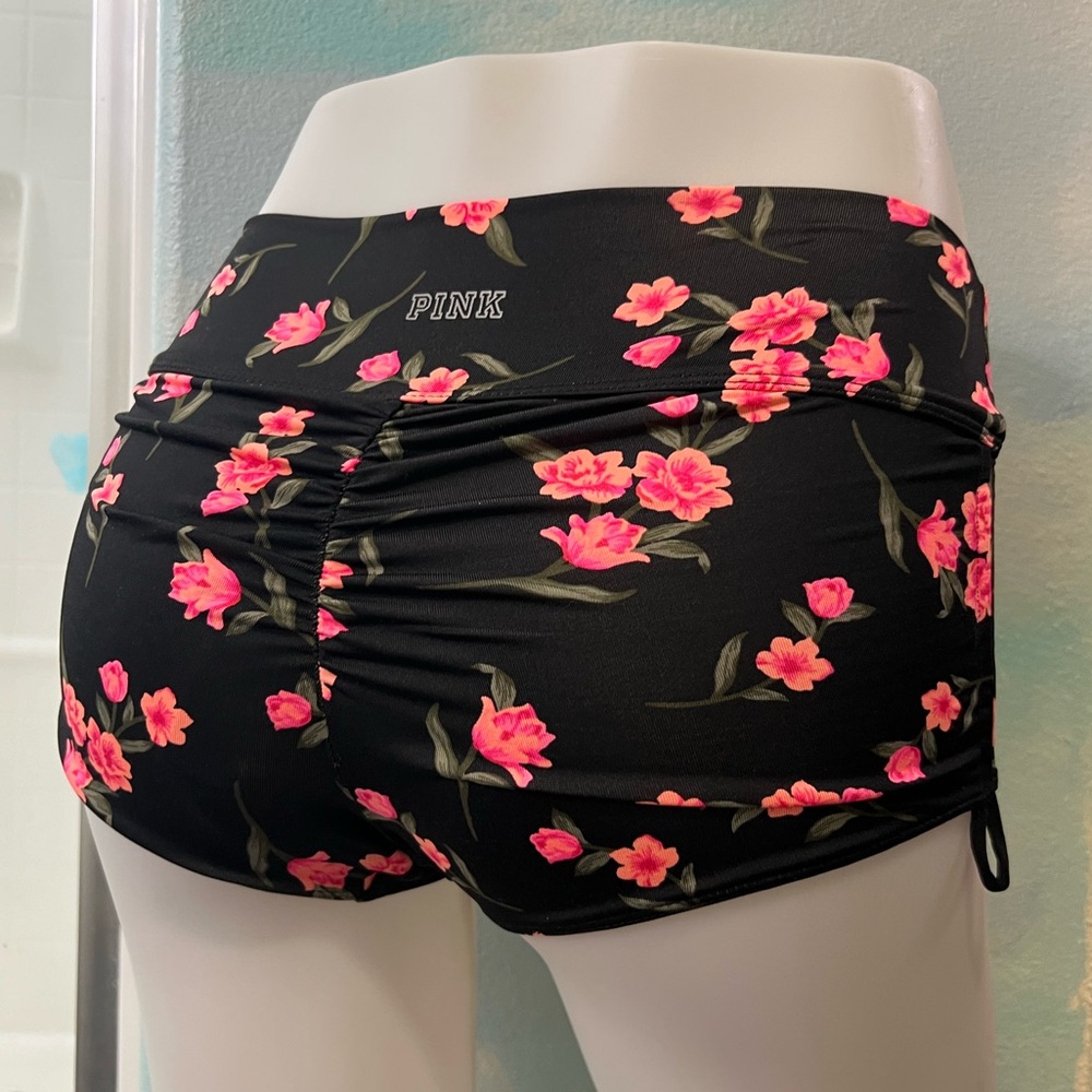NWT PINK Sport Black & Pink Floral Gym to Swim Bottoms - Picture 5 of 7